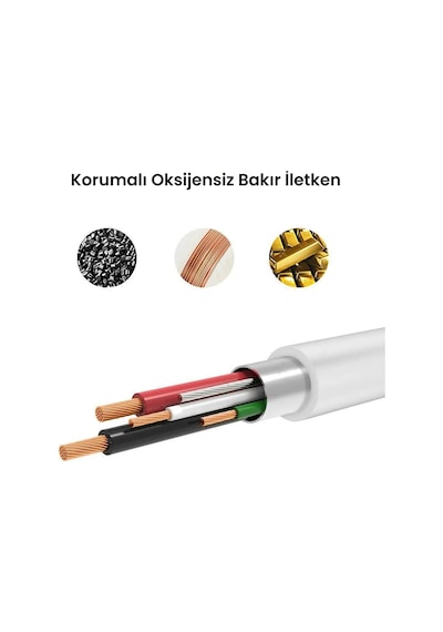 Ugreen Usb 2.0 A To Micro Usb Örgülü Hızlı Şarj Kablosu, 1m, Beyaz, 60151
