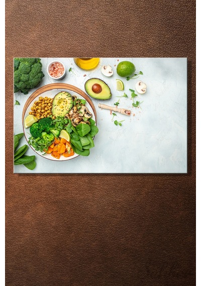 Vegan Beslenme Kasesi Buddha Bowl Yatay Kanvas Tablo 3857 Çok Renkli