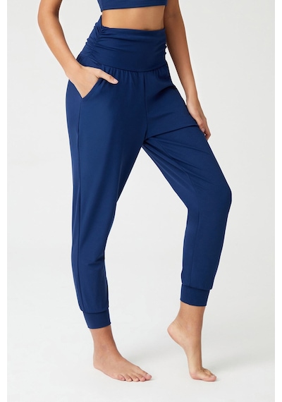Los Ojos Lacivert Beli Lastikli Şalvar Görünümlü Harem Pantolon Yoga Joggers Lacivert Lacivert