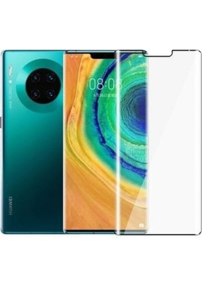 Huawei Mate 30 Pro İle Uyumlu Şeffaf Esnek Kavisli Ekranı Tam Kaplayan Pet Ekran Koruyucu