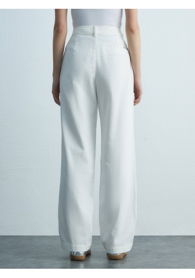 LTB Basic Gabardin Regular Beyaz Pantolon Beyaz