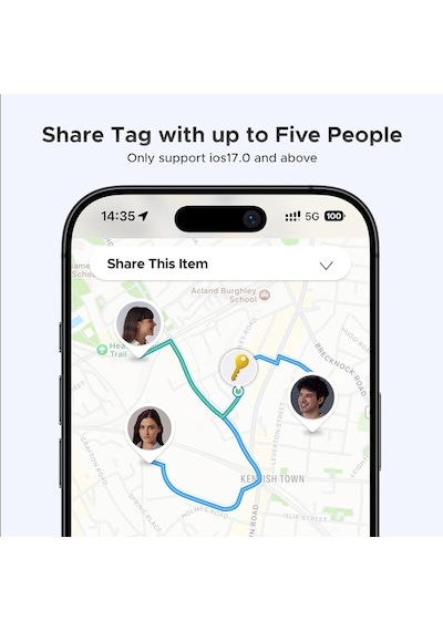 Finetrack, Apple Find My Yalnızca İos İle Uyumlu, Bagaj İçin Bluetooth İzleyici, Anahtar Bulucu, Anahtarlar, Valizler, Değiştirilebilir Pilli Pasaportlar İçin Akıllı Etiket