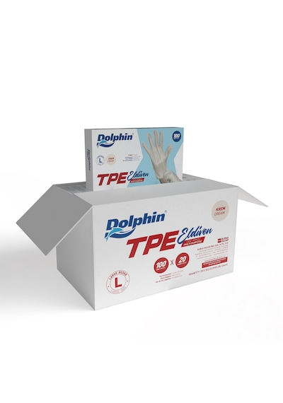 Dolphin Tpe Eldiven Krem L 100 Lü 1 Paket