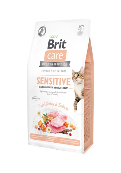 Brit Care Sensitive Hipoalerjenik Hindili Ve Somonlu Tahılsız Yetişkin Kedi Maması 7kg