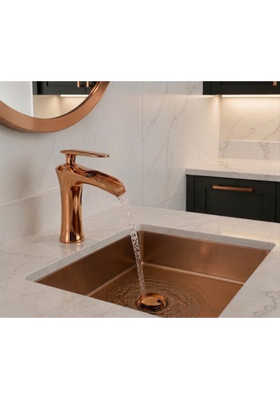 Şelale Rose Gold Lavabo Bataryası