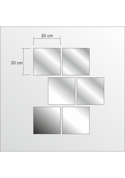 Geometrik Parçalı Kare Cam Boy Banyo Duvar Lavabo Aynası 50X65Cm