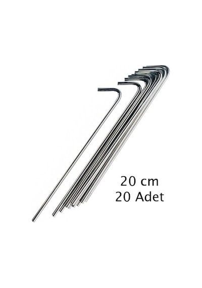 Ferrino Çelik Çadır Kazığı 20 Adet 5mm Açık Gri