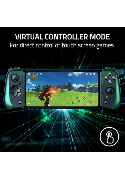 Kishi V2 Pro - Android İçin Mobil Oyun Kumandası Hypersense Dokunma Hissi, Uzatılabilir Orta Parça, Passthrough Şarj, Jak Çıkışı, Sanal Kontrol Modu Siyah
