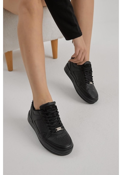 Tonny Black Poli Taban Bağcıklı Günlük Unisex Siyah Spor Ayakkabı Tba240 Siyah