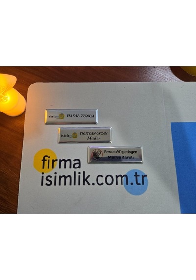 Kişiye Firmaya Özel Dikdörtgen Yaka Isimlik 5 Adet Premium