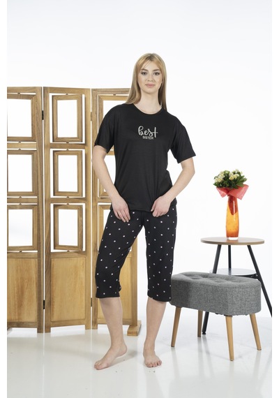 Estiva 24063 Kadın Kısa Kollu Kapri Pijama Takım 001