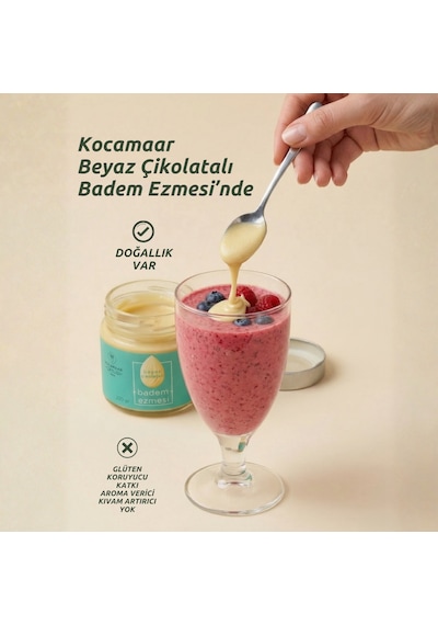 Badem Ezmesi Beyaz Çikolatalı & Vanilyalı 220 gr