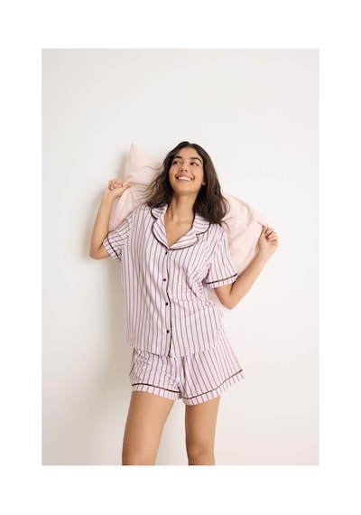 Defacto Regular Fıt Kısa Kollu 2li Softshell Açık Leylak Pijama Takımı H5043ax26aupr336 Mor-pr336