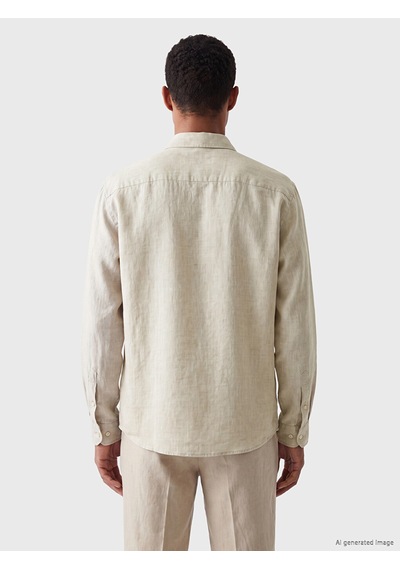Lcw Vision Bej Regular Fit %100 Keten Erkek Gömlek