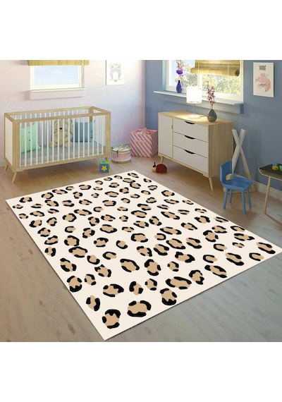 Leopar Çocuk Odası Halısı Çok Renkli