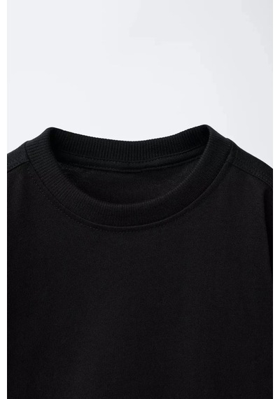 Poala Kids Siyah Uzun Kol Basic Tshirt