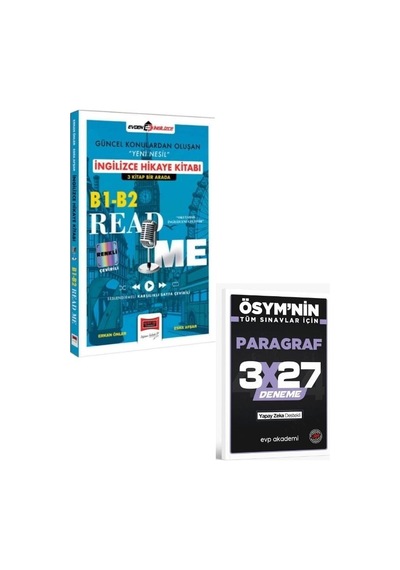 Yargı 2027 B1 B2 Read Me İngilizce Hikaye Kitabı 3 Kitap Bir Arada+ Evp Akademi Paragraf