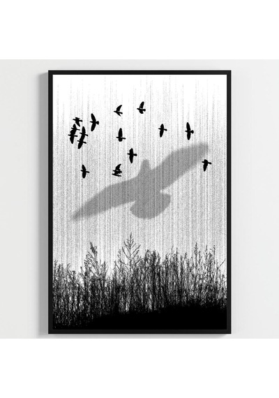 Besay Modern Kuzgun Ve Kuş Temalı Poster Seti Gotik Gizemli Duvar Dekorasyonu Siyah Beyaz Karga Ve Dal Tasarımlı Poster 3