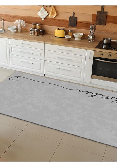 Makinede Yıkanabilir Kaymaz Taban Leke Tutmaz Dijital Baskı Mutfak Halısı 0861m 001
