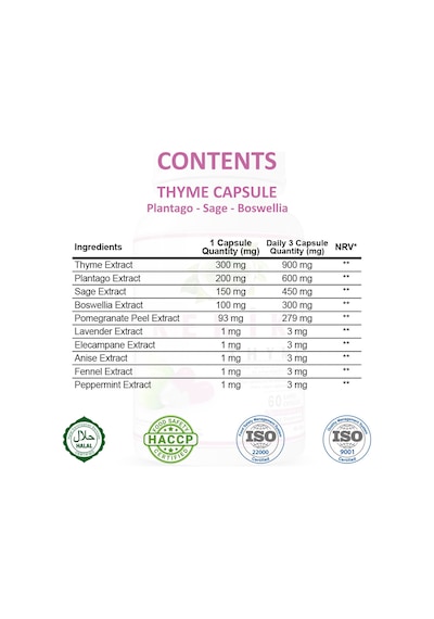 Gökçek Şifa 1000 MG Kekik (Thyme Capsule) 60 Kapsül