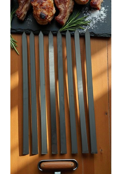 Kebap Kıyma Şişi 10 Adet 60 Cm Genişlik 2 Cm,2 Mm Kalınlık -silm