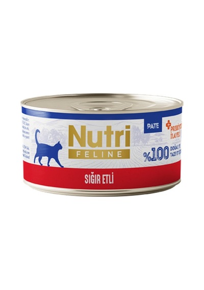 Nutri Feline Adult Pate 70gr Sığır Etli 6 Adet Yaş Yetişkin Kedi Maması