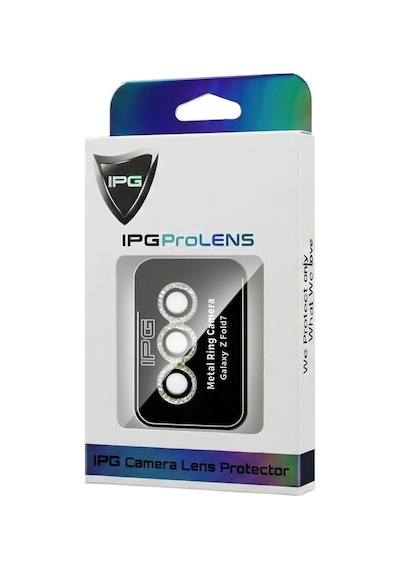 Samsung Galaxy Uyumlu Z Fold 7 İçin Ipg Prolens Kamera Lens Koruyucu Elmas Taş Çerçeveli, Kırılmaz Cam Altın