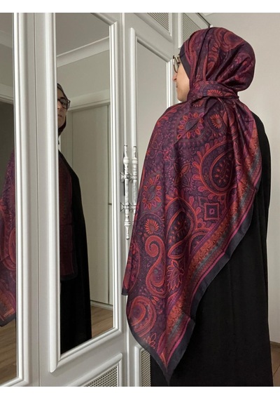Modakaşmir Aminenesil Etnik Desen Soft Pamuk Şal Açık Fuşya