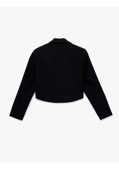 Koton Regular Fit Uzun Kollu Crop Blazer Ceket Siyah 6sak50056uw Siyah