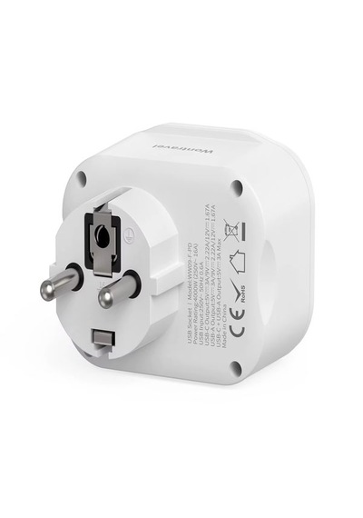Ac-115 2500w 3.4a 2usb 1type-c 1soket Akım Korumalı Şarj Adaptörü