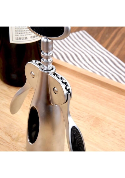 Mallart Premium Kanatlı Şarap Açacağı Tirbuşon, Siyah Metal Gövde, Ergonomik Tasarım Diğer