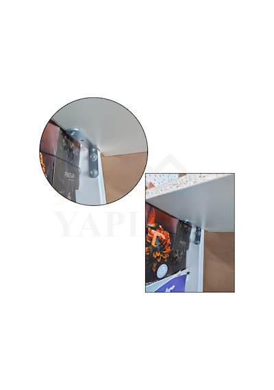 Deprem Mobilya Dolap Sabitleme Aparatı Seti 20x60x100mm- Orta Yük L Demir Gönye Köşebent
