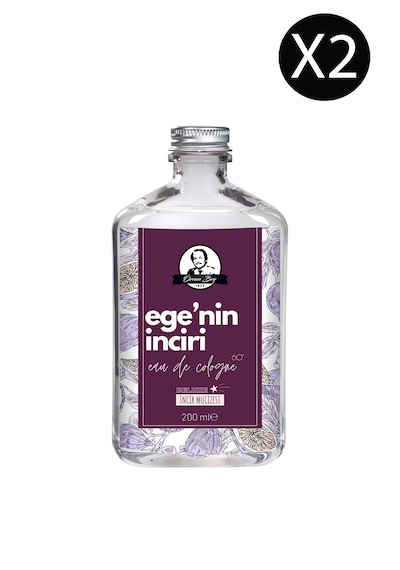 Deluxe Seri Ege'nin İnciri Kolonyası Parfümlü İncir Çiçeği Kokulu Kolonya 200 Ml X 2 Cam Şişe