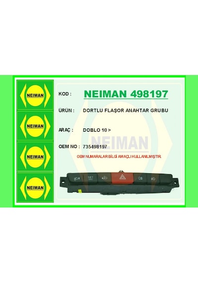 Dortlu - 882 - Flaşor Anahtar Grubu Doblo - Csmo-tex - 10 - Çok Renkli