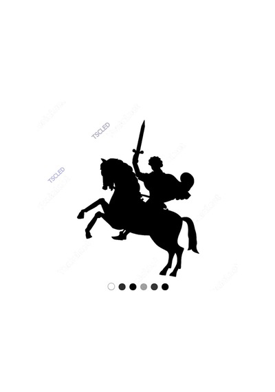 Atın Üzerinde Duran Savaşcı Sticker 15Cm