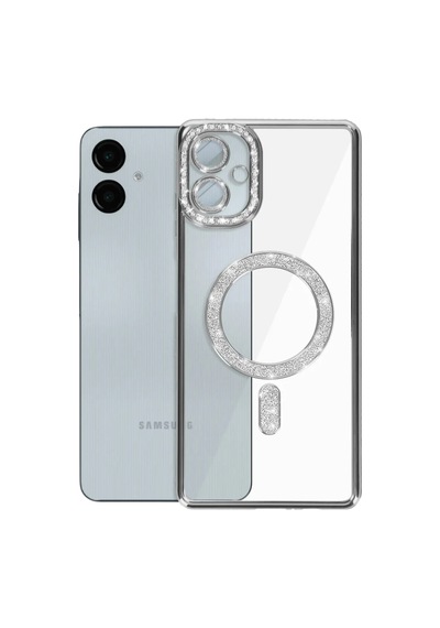 Samsung Galaxy A06 Joke Simli Magneticsafe Kılıf - Gümüş 0.2M-Çok Renkli
