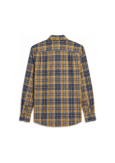 Lc Waikiki Sarı Regular Fit Ekose Desenli Gabardin Erkek Gömlek