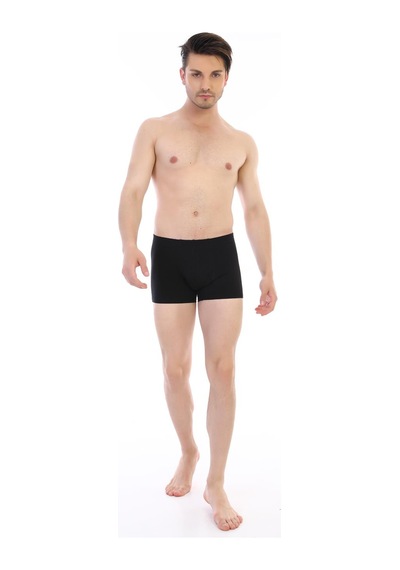 Çift Kaplan Erkek Elastanlı Siyah Boxer 810