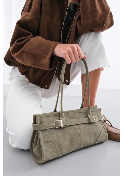 Shule Bags Enyola Vintage Süet Çanta Vizon Vizon