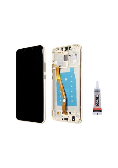 Huawei Mate 20 Lite Çıtalı Gold Uyumlu Ekran Lcd Dokunmatik B7000 15ml Yapıştırıcı İle Beraber Yc