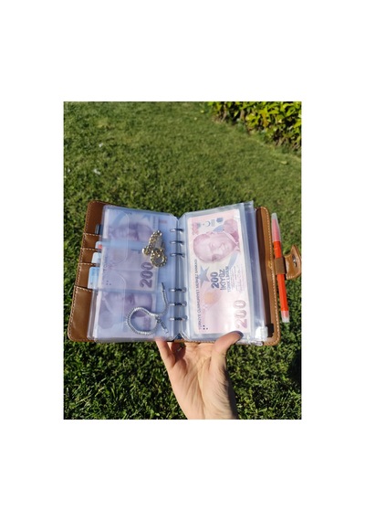 Bütçe Planlayıcı Manyetik Ajanda Taba Sticker Ve Challenge Hediyeli Kahverengi