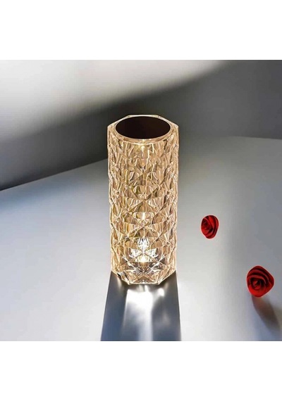 Kristal Tasarımlı Rgb Led Dokunmatik Ve Kumandalı Masa Gece Lambası Renkli
