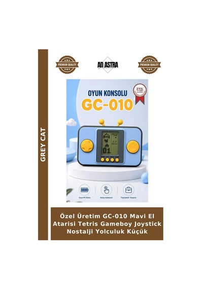 Özel Üretim Gc-010 Mavi El Atarisi Tetris Gameboy Joystick Nostalji Yolculuk Küçük
