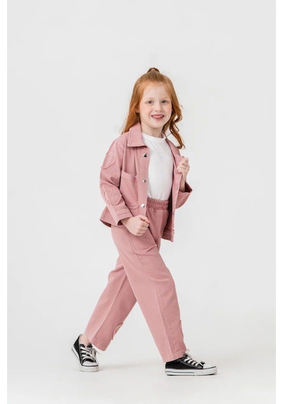 Harby Kids Kız Çiçek Desenli Keten Ceketli Pantolonlu 3 Lü Takım 3-10 Yaş -135670 - Pembe Pembe Harby Kids Kız Çiçek Desenli Keten Ceketli Pantolonlu 3 Lü Takım 3-10 Yaş -135670 - Pembe Pembe