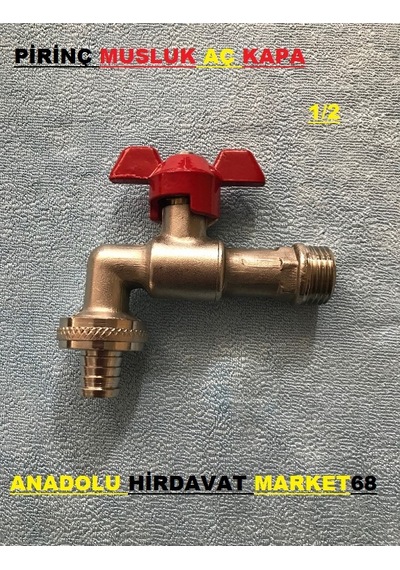 Kare 1/2 Kollu Aç Kapa Bahçe Musluğu Pirinç Musluk