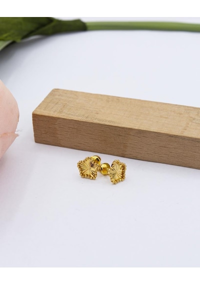 22 Ayar Altın 1,2 Gram Yonca Kadın & Çocuk Küpe LKKP1052