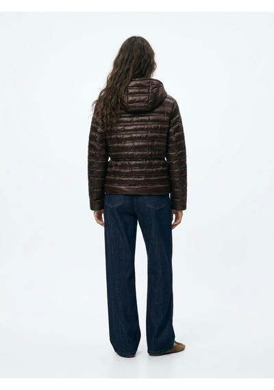 LTB Regular Fit Şişme Kapüşonlu Kahverengi Mont