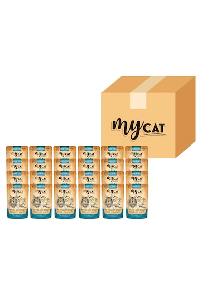 Mycat Hamsi ve Ton Balıklı Pouch Yetişkin Kedi Maması 24 x 85 G