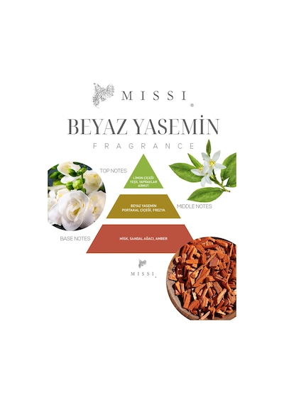 Missi Oval Kristal Şişe White Jasmine Oda Kokusu 100 ML