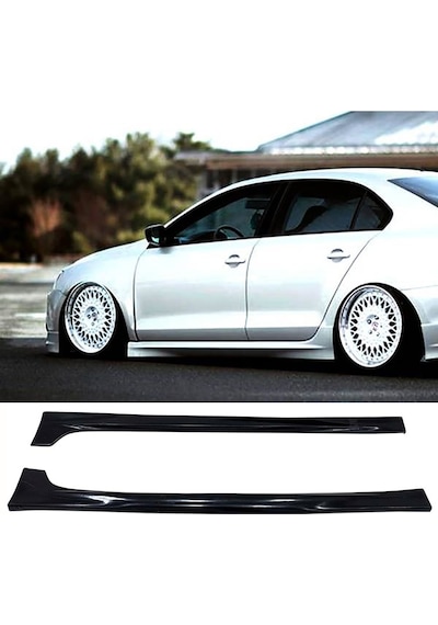 Vw Jetta Mk6 R Line Yan Marşpiyel Seti Plastik 2 Adet Mat Siyah 2010-2018 Karlık+ek+bodykit